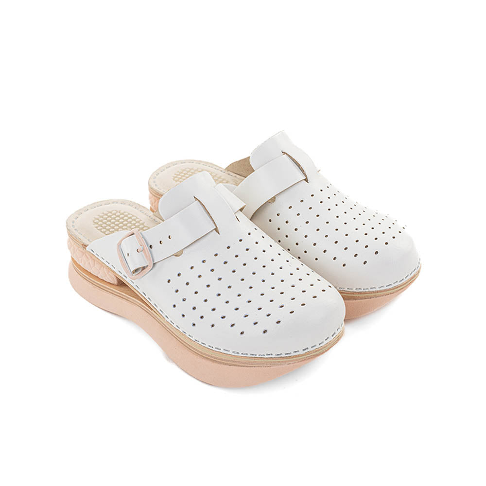 White Leather Clogs – Natural Comfort & Everyday Support