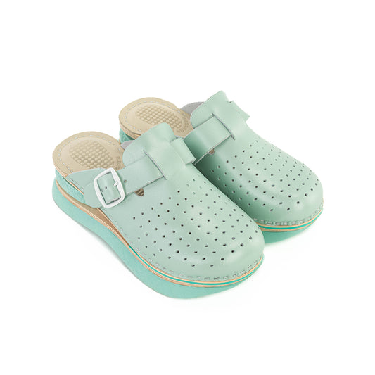 Mint Leather Clogs – Natural Comfort & Everyday Support