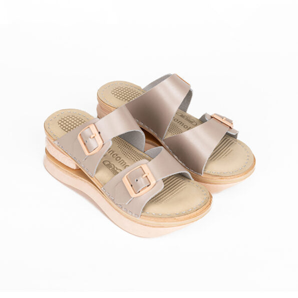 Pearl Leather Clogs - Open Toe - Natural Comfort & Everyday Support